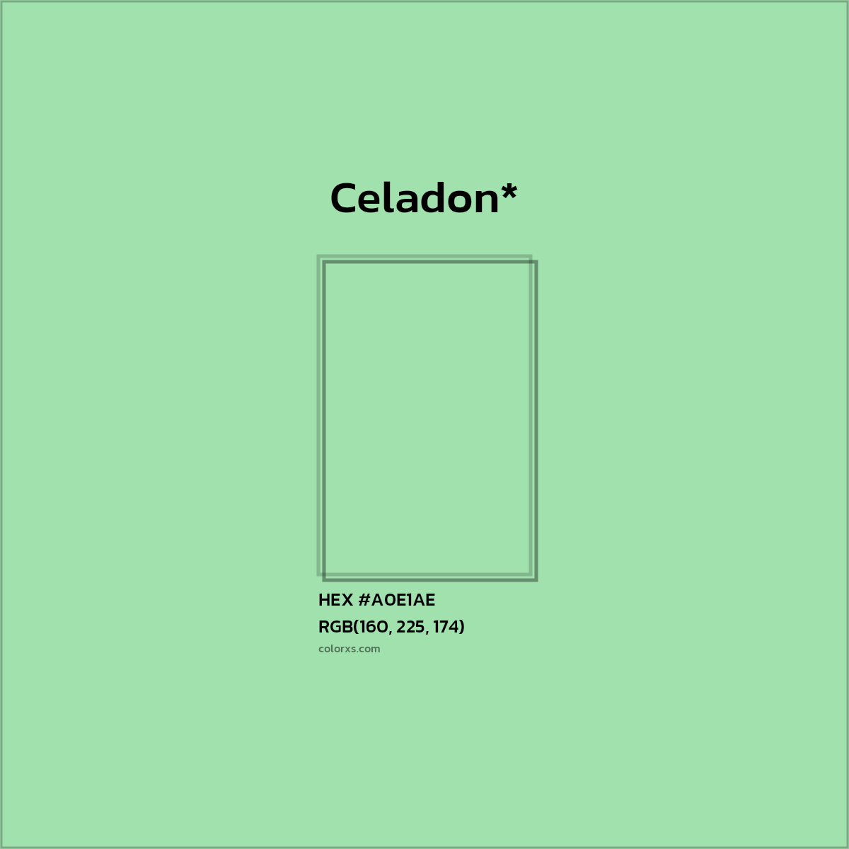 #A0E1AE hex color. RGB, RYB, CMYK, HSL, HSV codes and color conversions. Matching color names, palettes, paints.