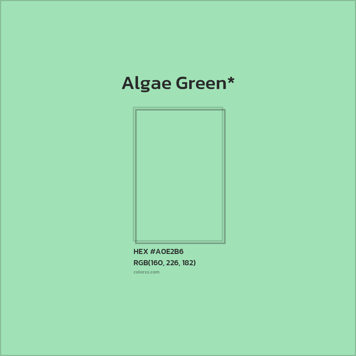 #A0E2B6 hex color. RGB, RYB, CMYK, HSL, HSV codes and color conversions. Matching color names, palettes, paints.