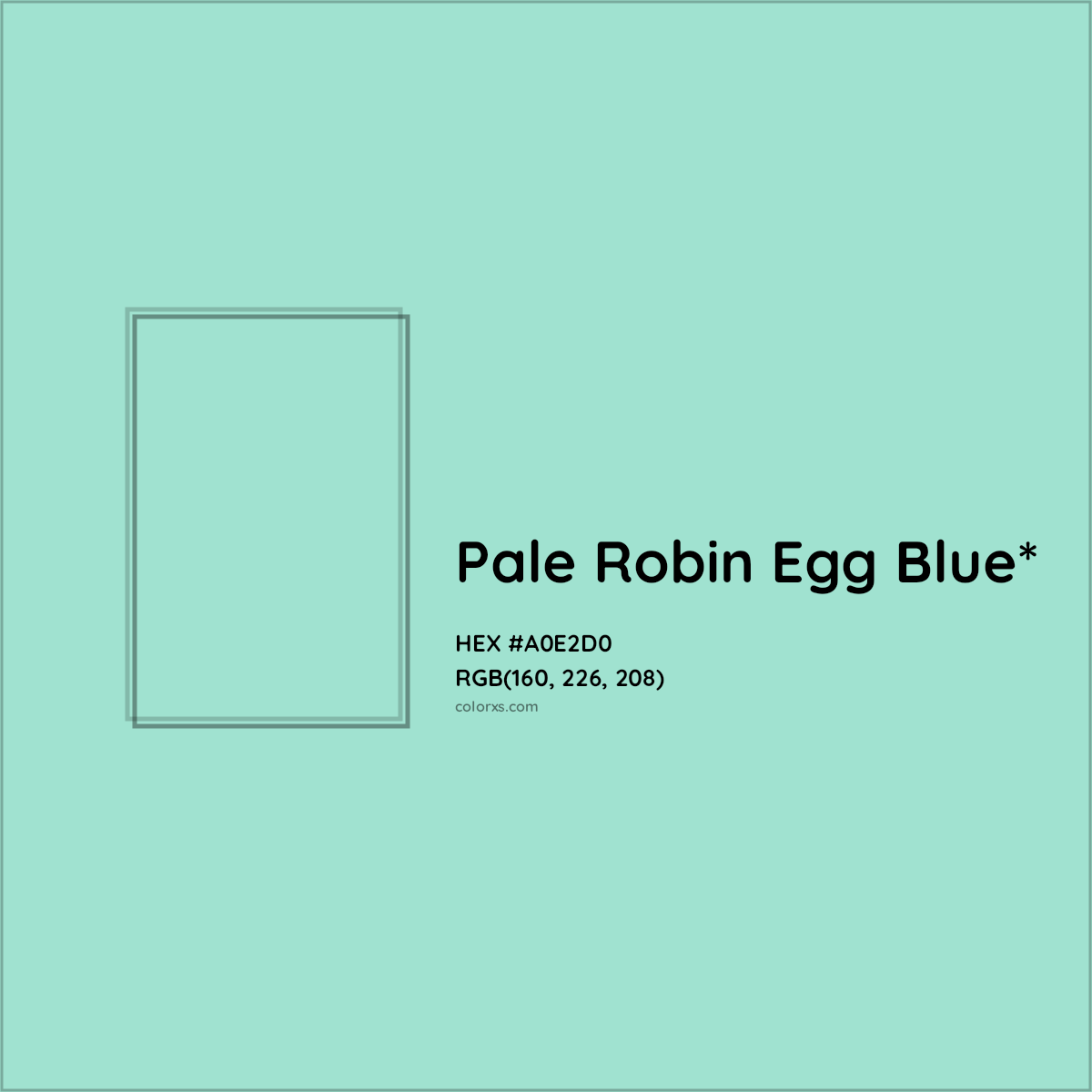 #A0E2D0 hex color. RGB, RYB, CMYK, HSL, HSV codes and color conversions. Matching color names, palettes, paints.
