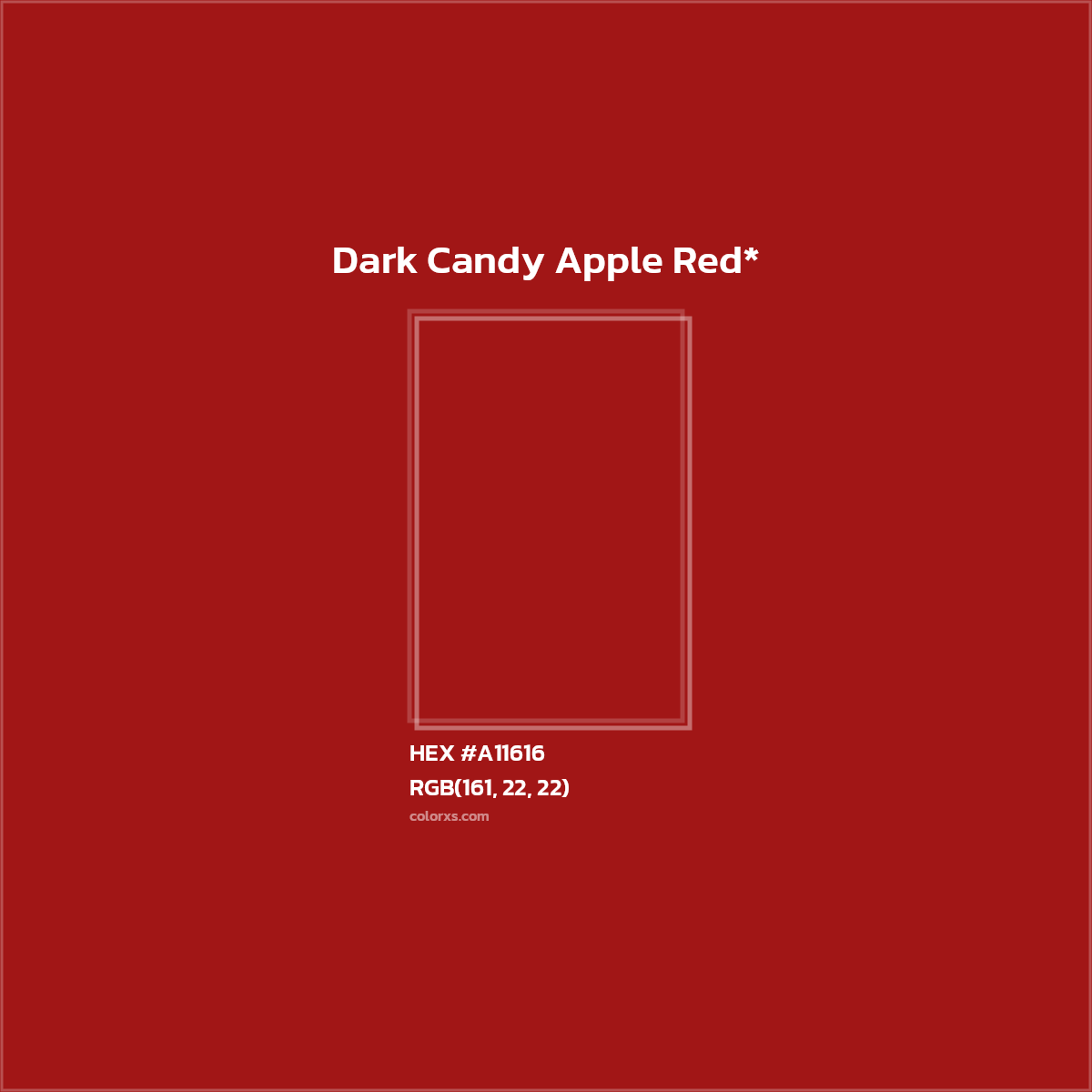#A11616 hex color. RGB, RYB, CMYK, HSL, HSV codes and color conversions. Matching color names, palettes, paints.