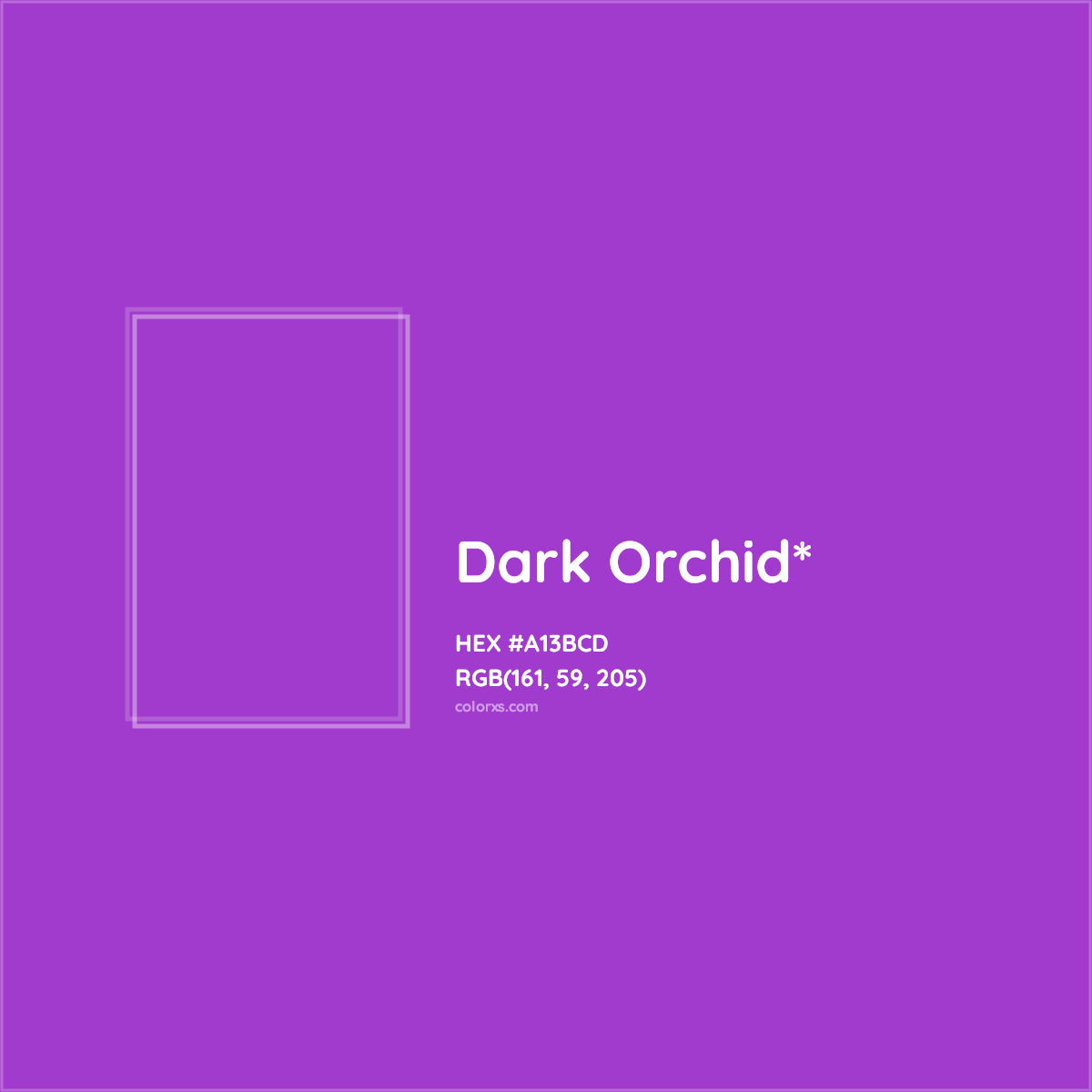 #A13BCD hex color. RGB, RYB, CMYK, HSL, HSV codes and color conversions. Matching color names, palettes, paints.