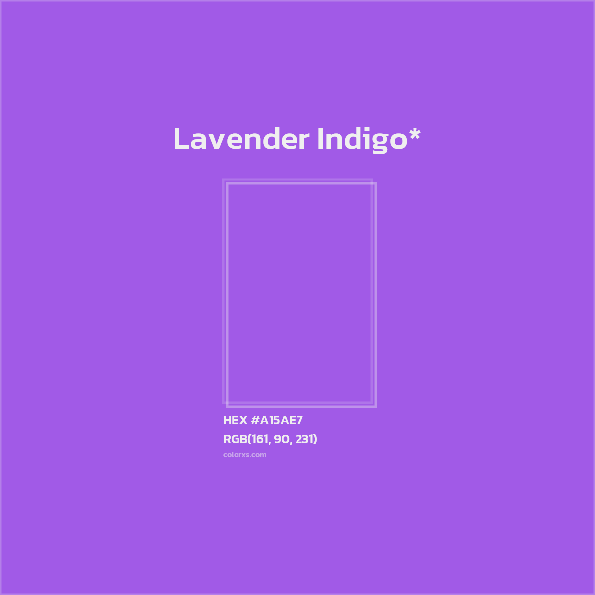 #A15AE7 hex color. RGB, RYB, CMYK, HSL, HSV codes and color conversions. Matching color names, palettes, paints.