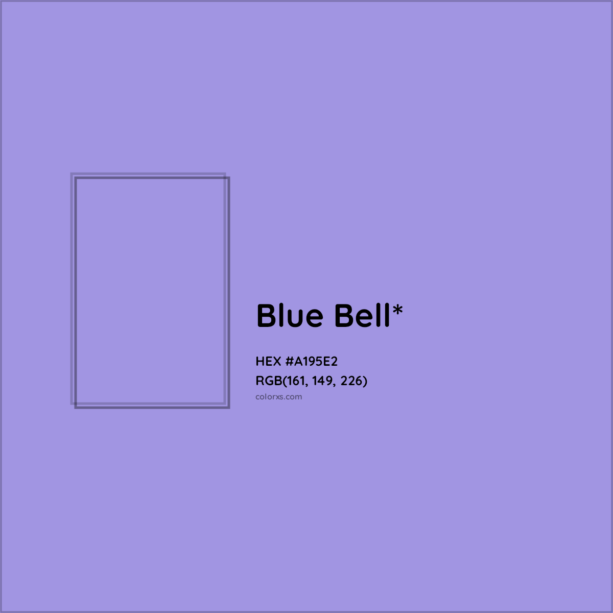 #A195E2 hex color. RGB, RYB, CMYK, HSL, HSV codes and color conversions. Matching color names, palettes, paints.