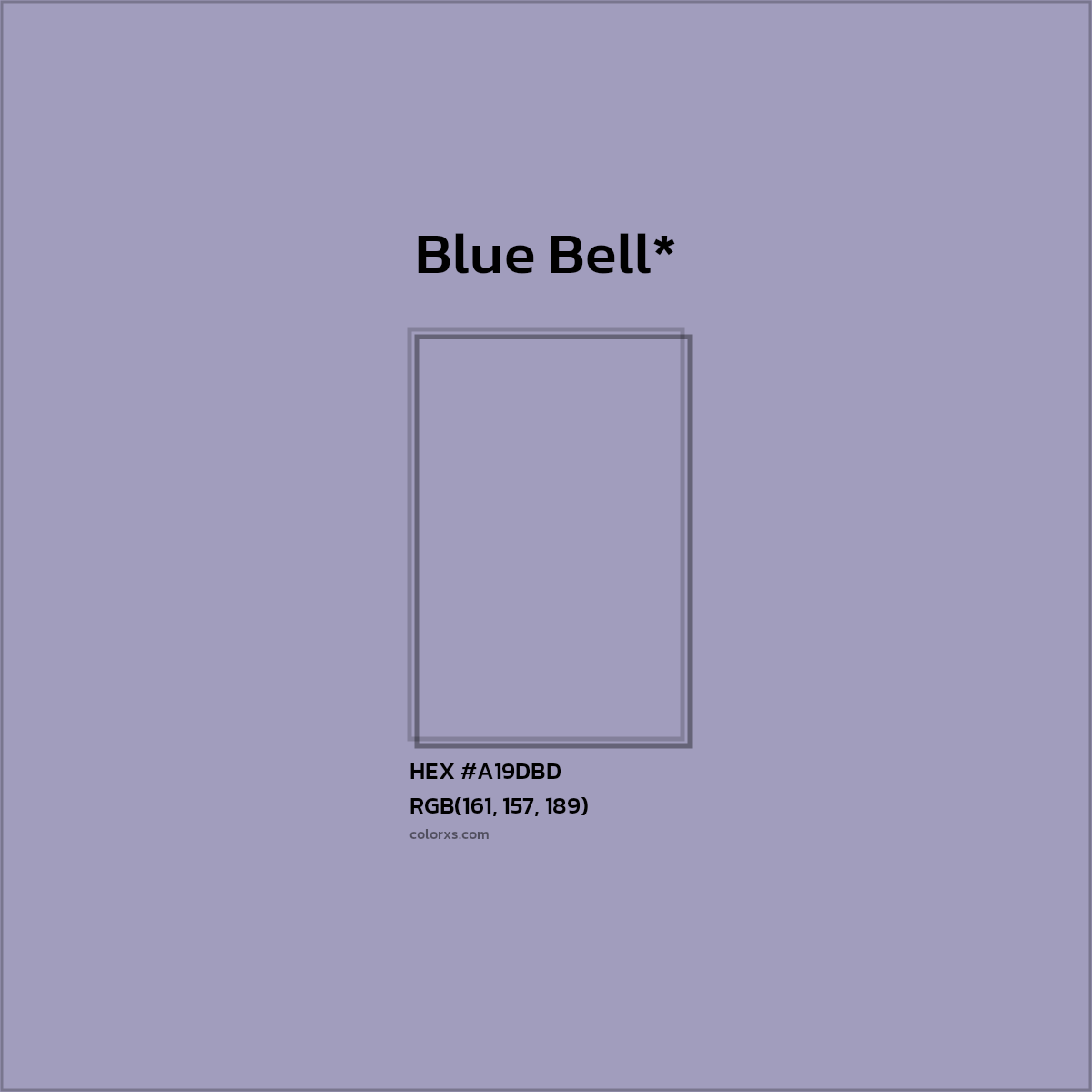 #A19DBD hex color. RGB, RYB, CMYK, HSL, HSV codes and color conversions. Matching color names, palettes, paints.