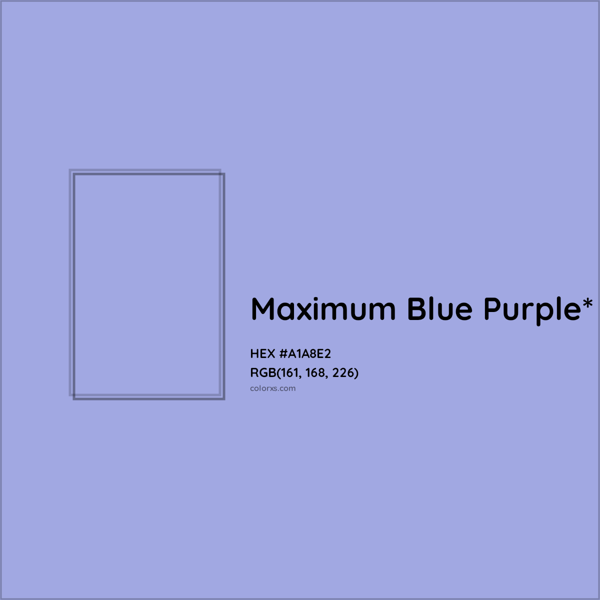 #A1A8E2 hex color. RGB, RYB, CMYK, HSL, HSV codes and color conversions. Matching color names, palettes, paints.