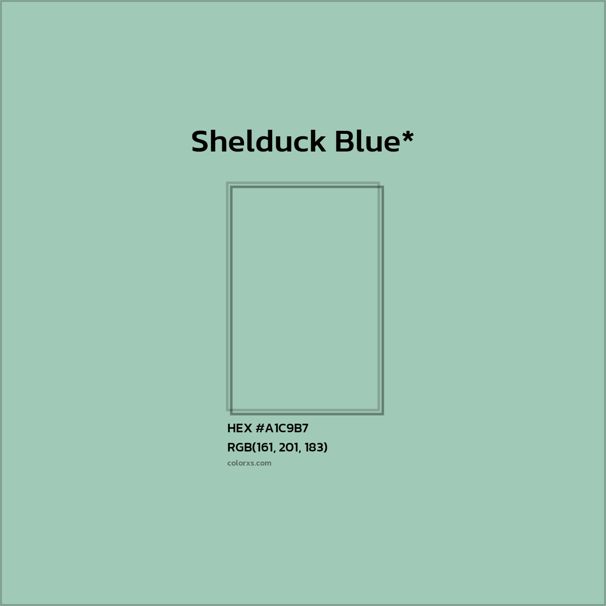 #A1C9B7 hex color. RGB, RYB, CMYK, HSL, HSV codes and color conversions. Matching color names, palettes, paints.