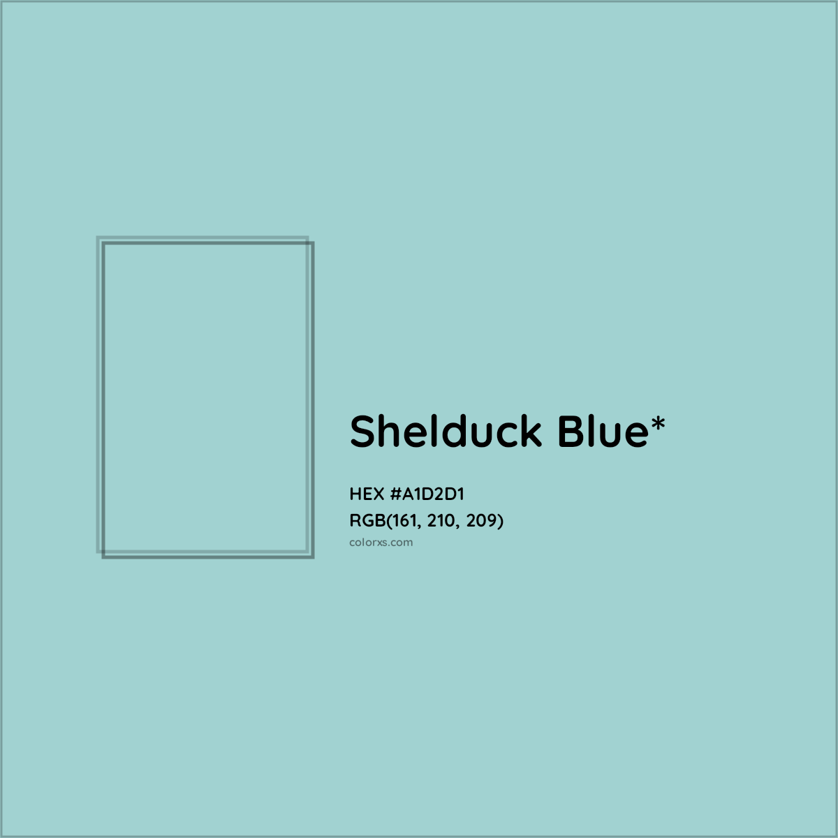 #A1D2D1 hex color. RGB, RYB, CMYK, HSL, HSV codes and color conversions. Matching color names, palettes, paints.