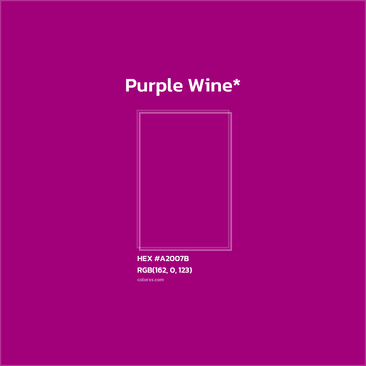 #A2007B hex color. RGB, RYB, CMYK, HSL, HSV codes and color conversions. Matching color names, palettes, paints.