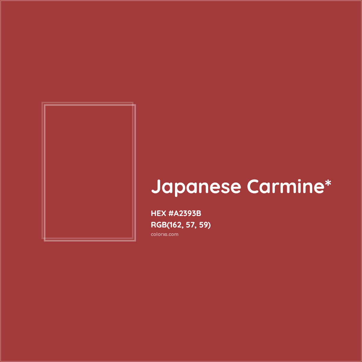 #A2393B hex color. RGB, RYB, CMYK, HSL, HSV codes and color conversions. Matching color names, palettes, paints.