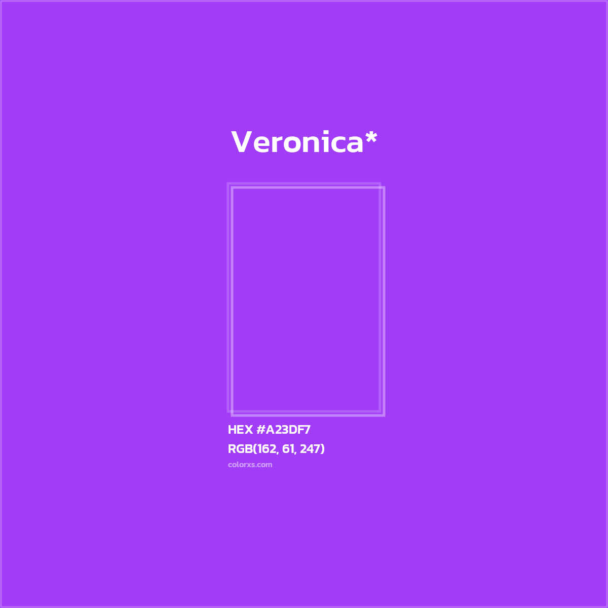 #A23DF7 hex color. RGB, RYB, CMYK, HSL, HSV codes and color conversions. Matching color names, palettes, paints.