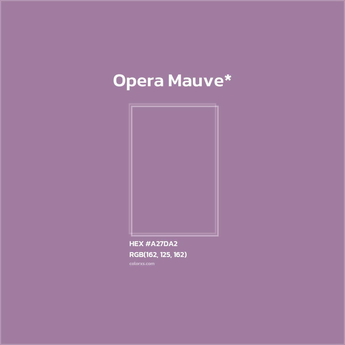 #A27DA2 hex color. RGB, RYB, CMYK, HSL, HSV codes and color conversions. Matching color names, palettes, paints.