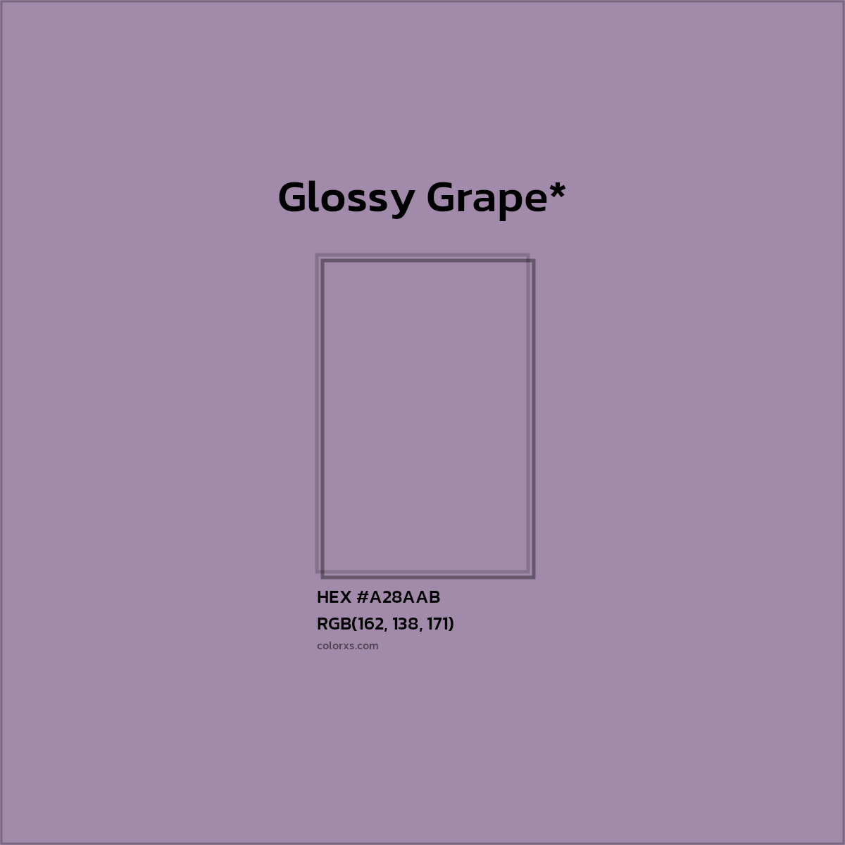 #A28AAB hex color. RGB, RYB, CMYK, HSL, HSV codes and color conversions. Matching color names, palettes, paints.