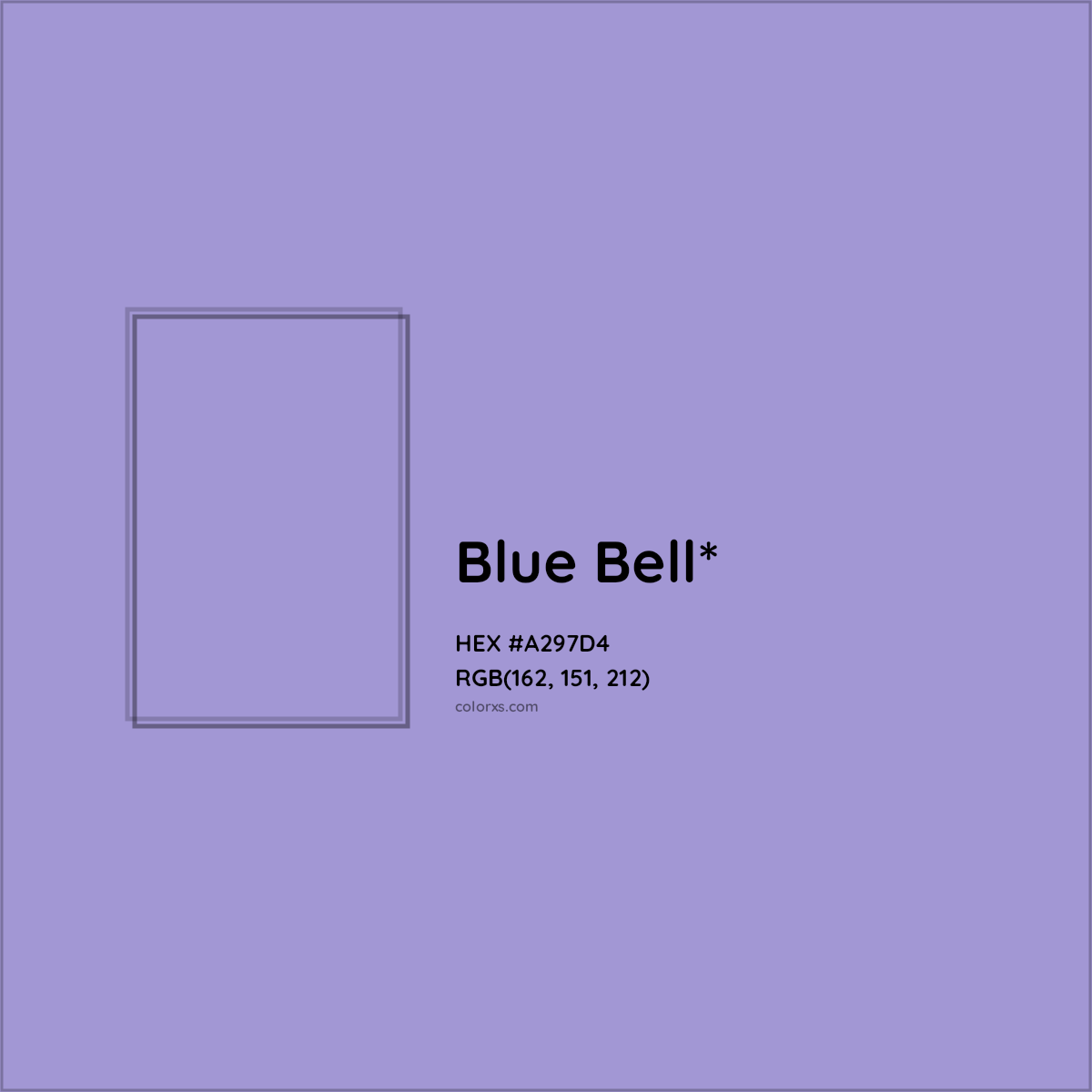 #A297D4 hex color. RGB, RYB, CMYK, HSL, HSV codes and color conversions. Matching color names, palettes, paints.