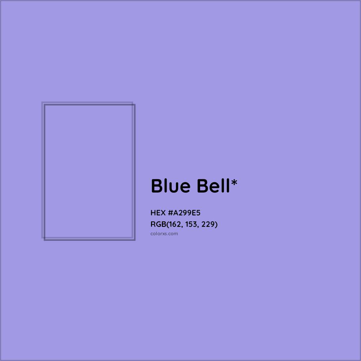 #A299E5 hex color. RGB, RYB, CMYK, HSL, HSV codes and color conversions. Matching color names, palettes, paints.