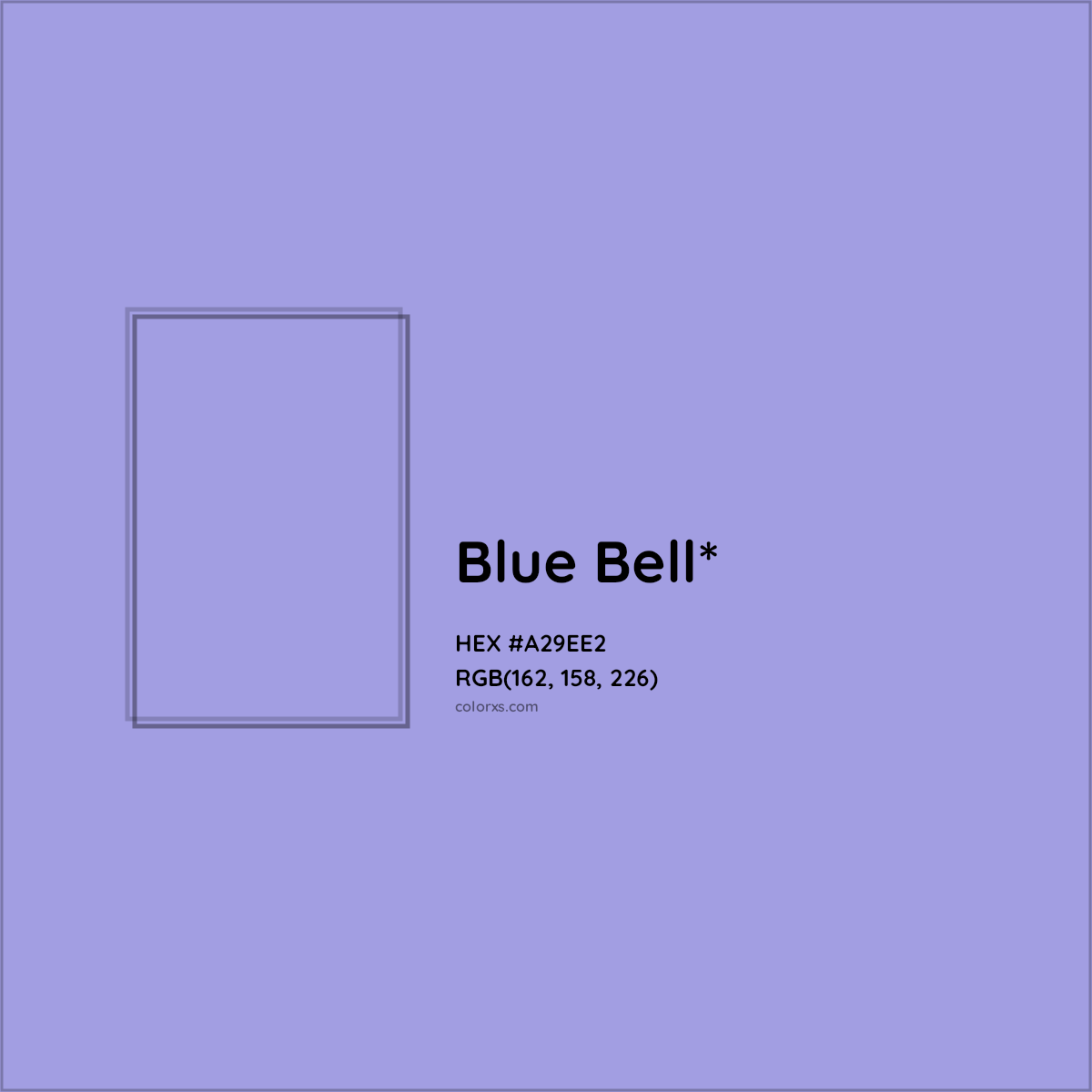 #A29EE2 hex color. RGB, RYB, CMYK, HSL, HSV codes and color conversions. Matching color names, palettes, paints.