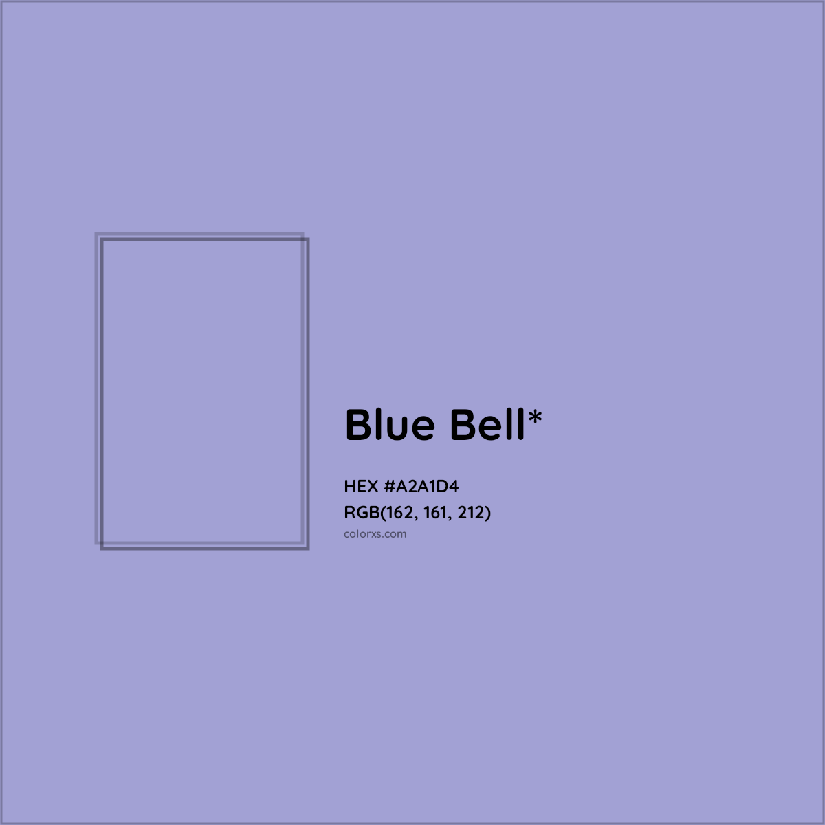 #A2A1D4 hex color. RGB, RYB, CMYK, HSL, HSV codes and color conversions. Matching color names, palettes, paints.
