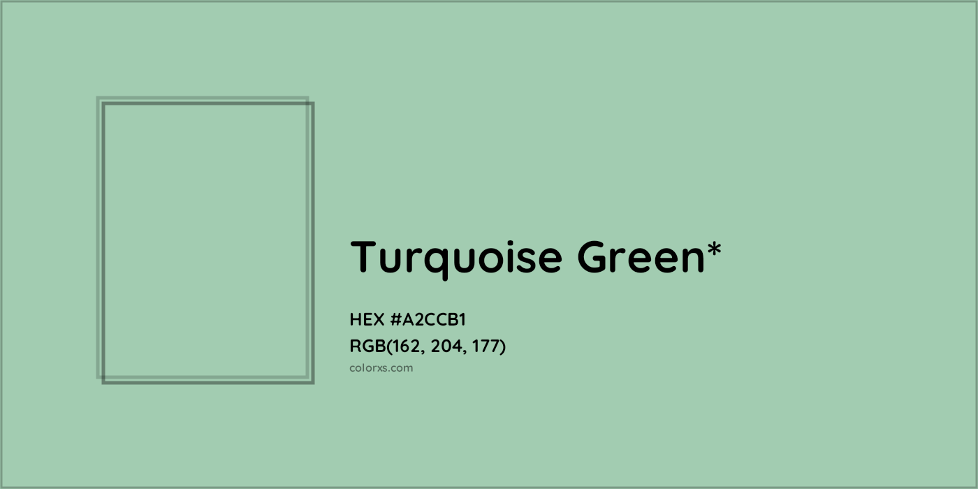 #A2CCB1 hex color. RGB, RYB, CMYK, HSL, HSV codes and color conversions. Matching color names, palettes, paints.
