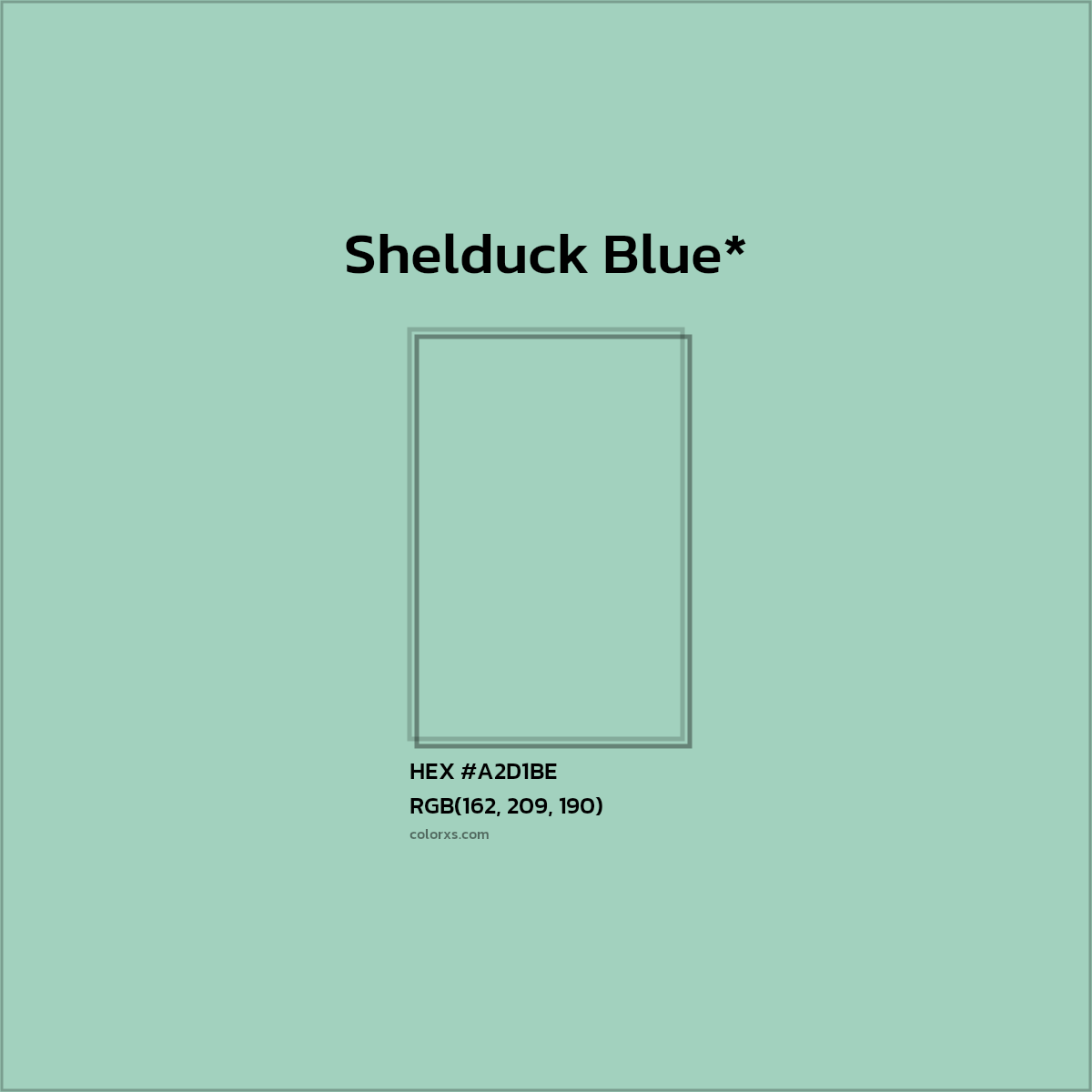 #A2D1BE hex color. RGB, RYB, CMYK, HSL, HSV codes and color conversions. Matching color names, palettes, paints.