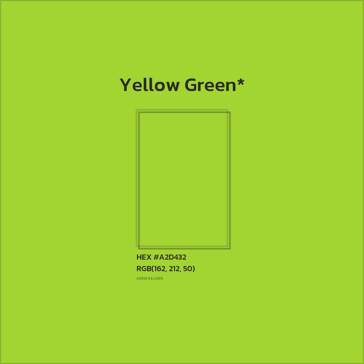 #A2D432 hex color. RGB, RYB, CMYK, HSL, HSV codes and color conversions. Matching color names, palettes, paints.