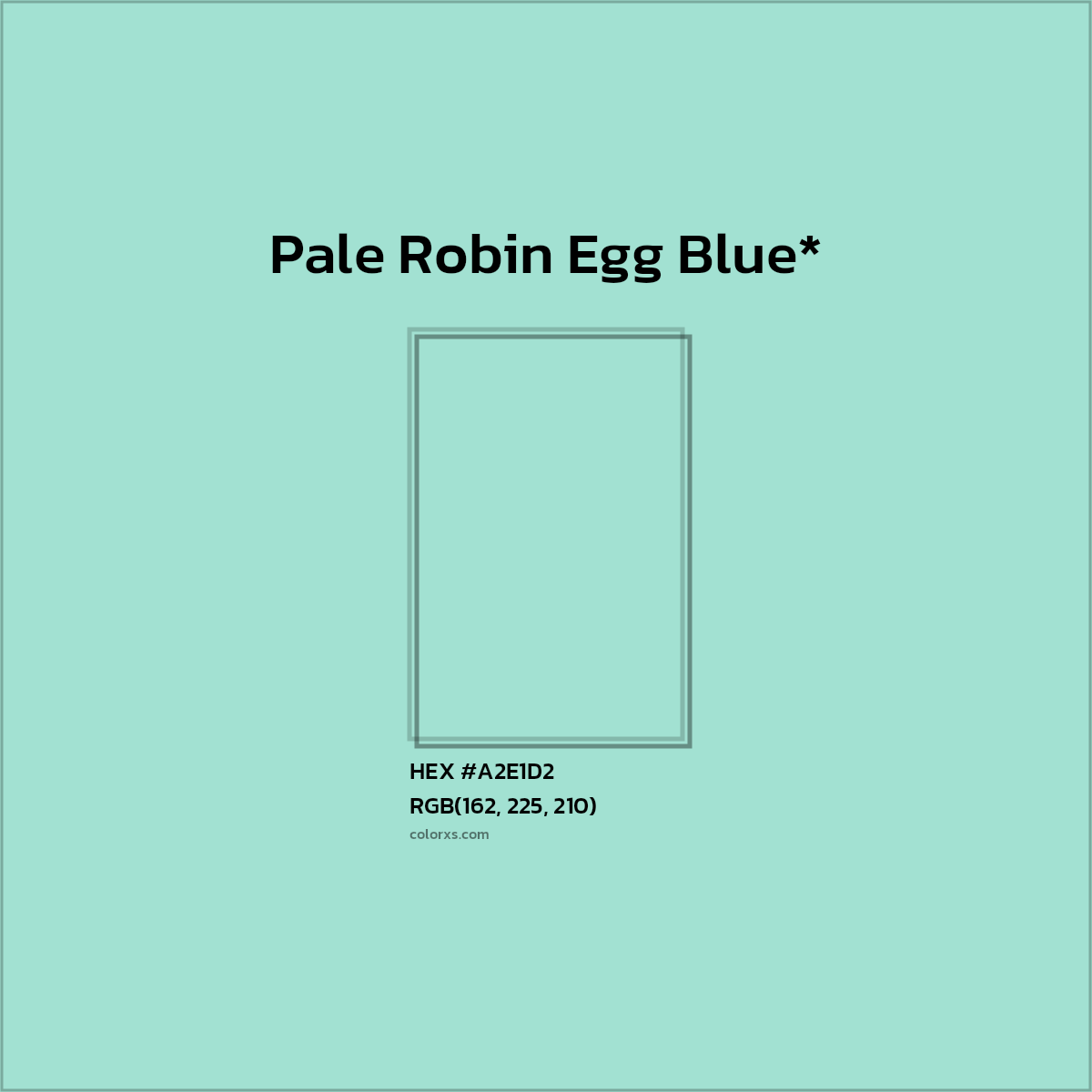 #A2E1D2 hex color. RGB, RYB, CMYK, HSL, HSV codes and color conversions. Matching color names, palettes, paints.