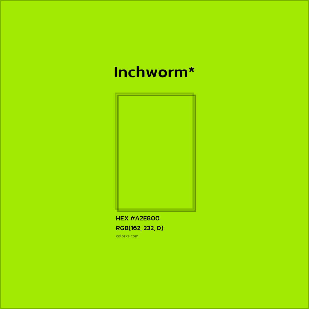 #A2E800 hex color. RGB, RYB, CMYK, HSL, HSV codes and color conversions. Matching color names, palettes, paints.