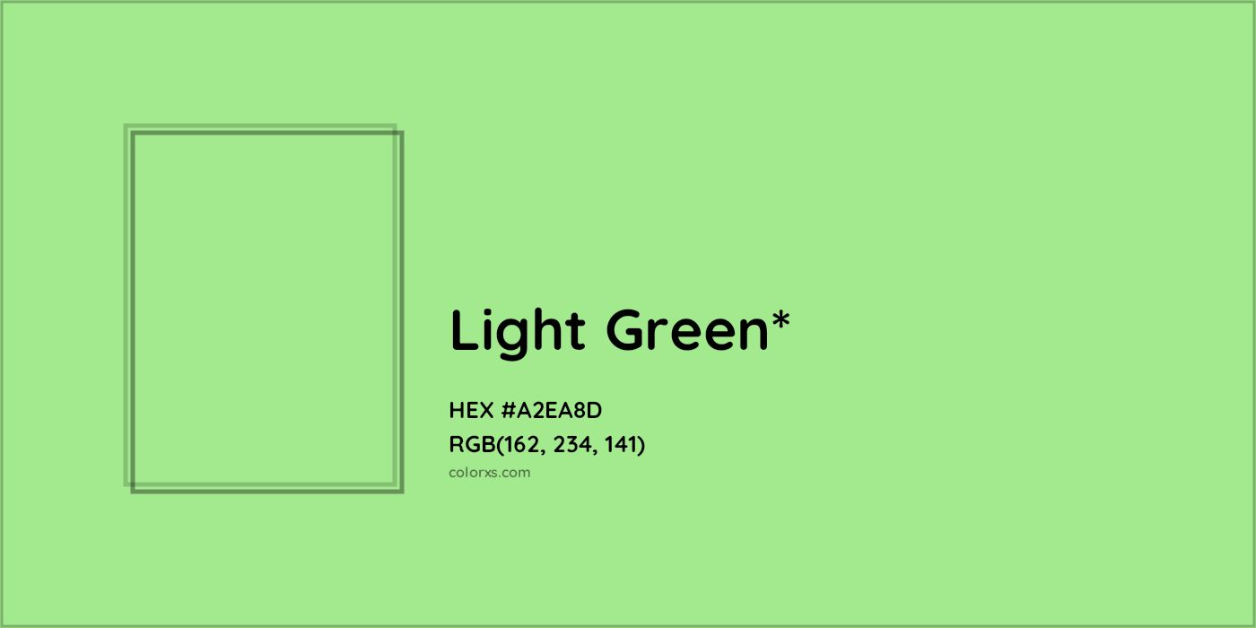 #A2EA8D hex color. RGB, RYB, CMYK, HSL, HSV codes and color conversions. Matching color names, palettes, paints.