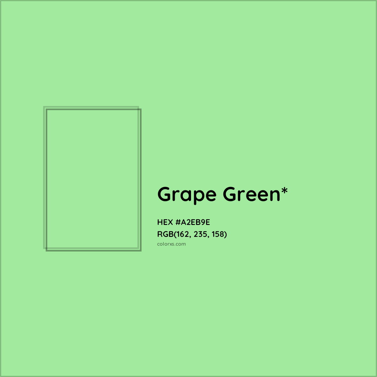 #A2EB9E hex color. RGB, RYB, CMYK, HSL, HSV codes and color conversions. Matching color names, palettes, paints.