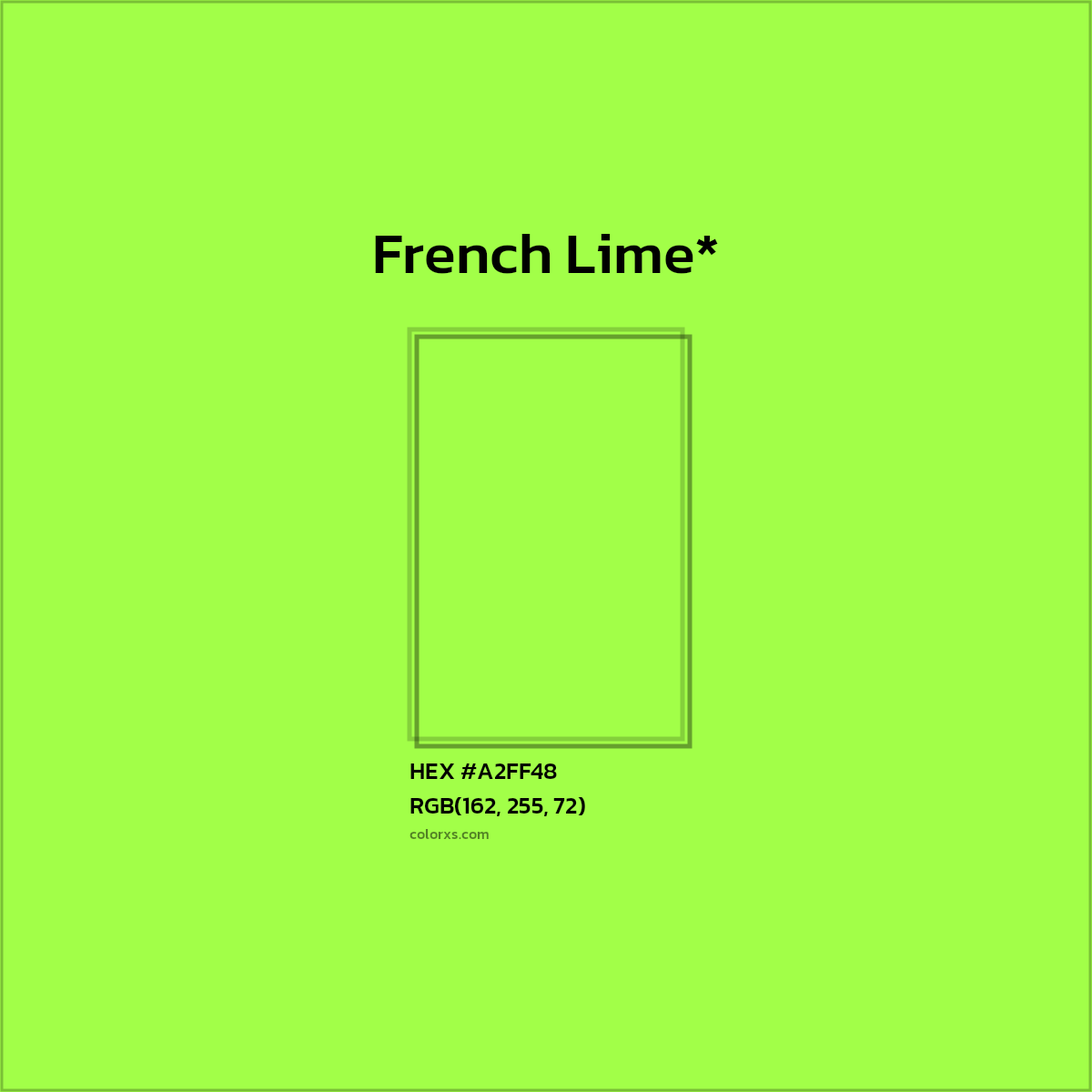 #A2FF48 hex color. RGB, RYB, CMYK, HSL, HSV codes and color conversions. Matching color names, palettes, paints.