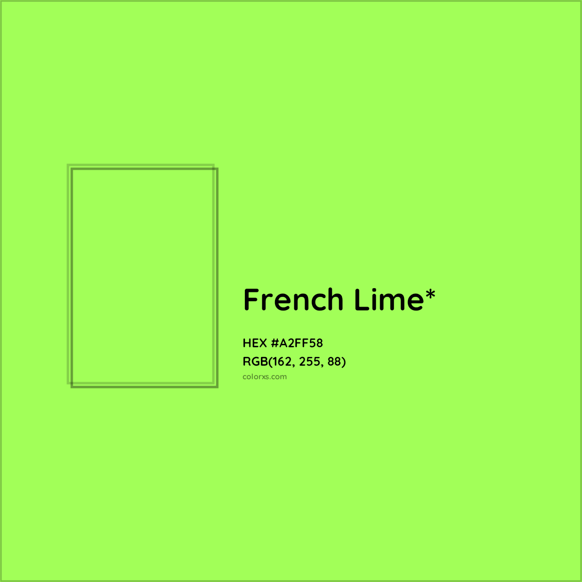 #A2FF58 hex color. RGB, RYB, CMYK, HSL, HSV codes and color conversions. Matching color names, palettes, paints.
