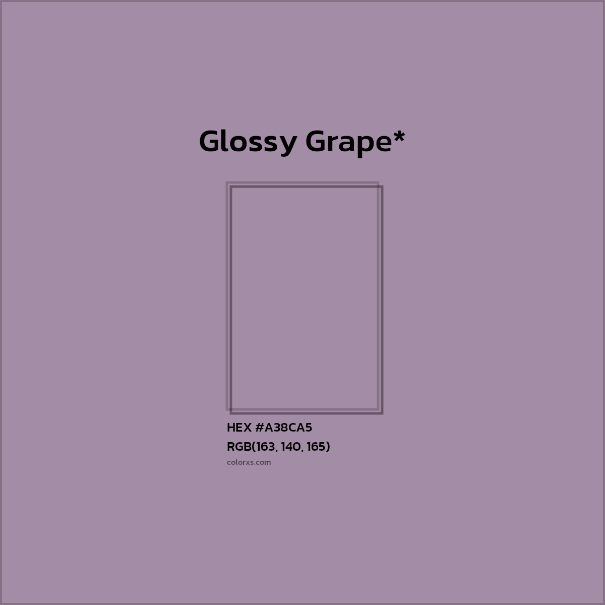 #A38CA5 hex color. RGB, RYB, CMYK, HSL, HSV codes and color conversions. Matching color names, palettes, paints.