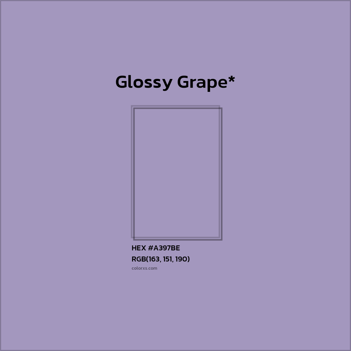 #A397BE hex color. RGB, RYB, CMYK, HSL, HSV codes and color conversions. Matching color names, palettes, paints.