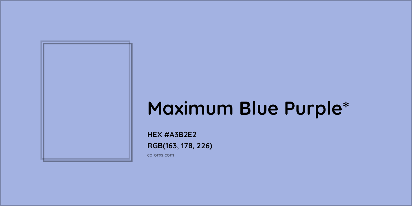 #A3B2E2 hex color. RGB, RYB, CMYK, HSL, HSV codes and color conversions. Matching color names, palettes, paints.