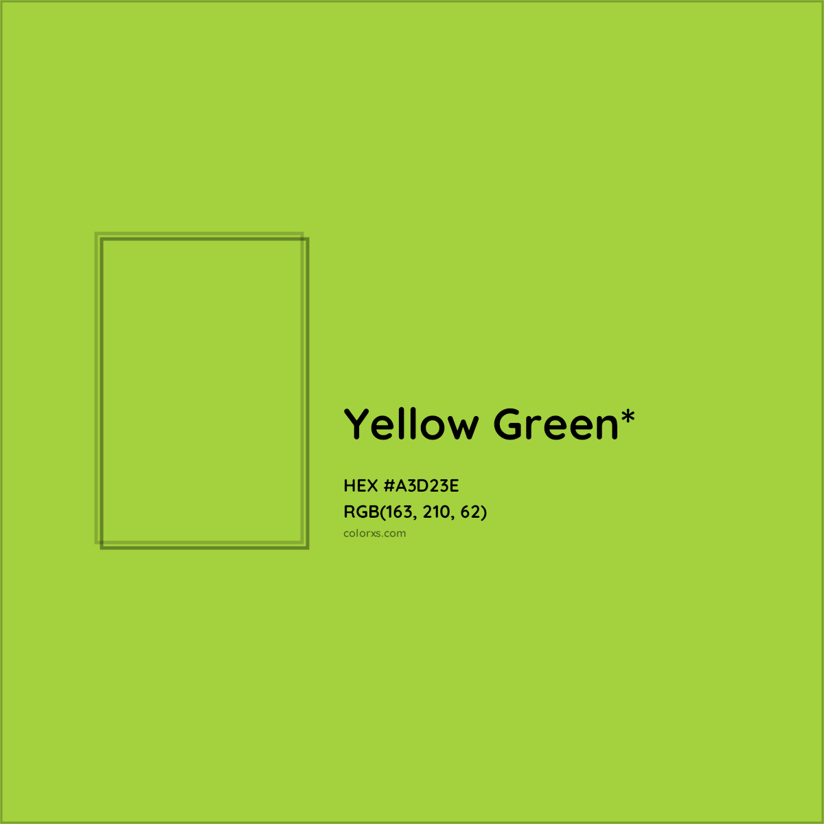 #A3D23E hex color. RGB, RYB, CMYK, HSL, HSV codes and color conversions. Matching color names, palettes, paints.