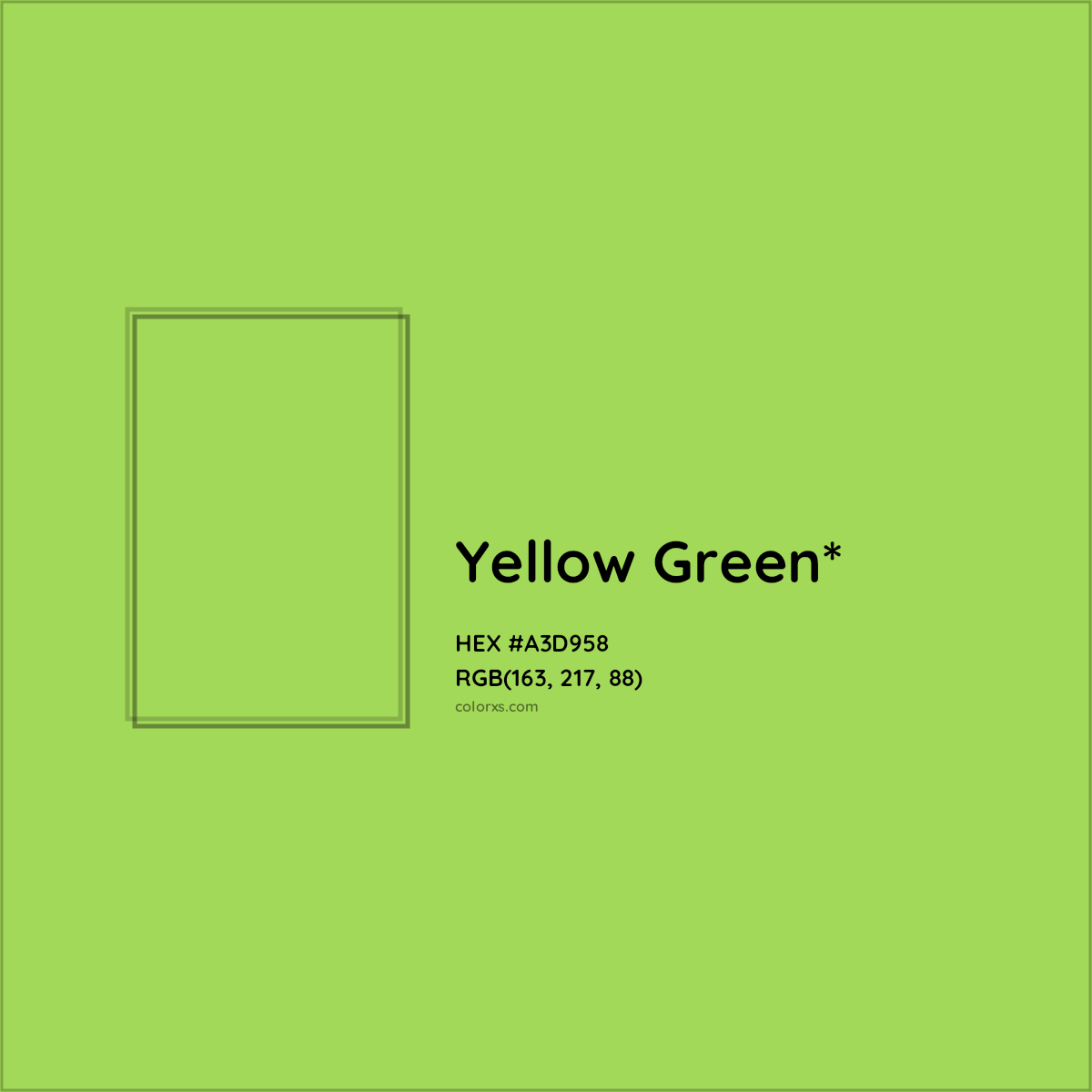 #A3D958 hex color. RGB, RYB, CMYK, HSL, HSV codes and color conversions. Matching color names, palettes, paints.