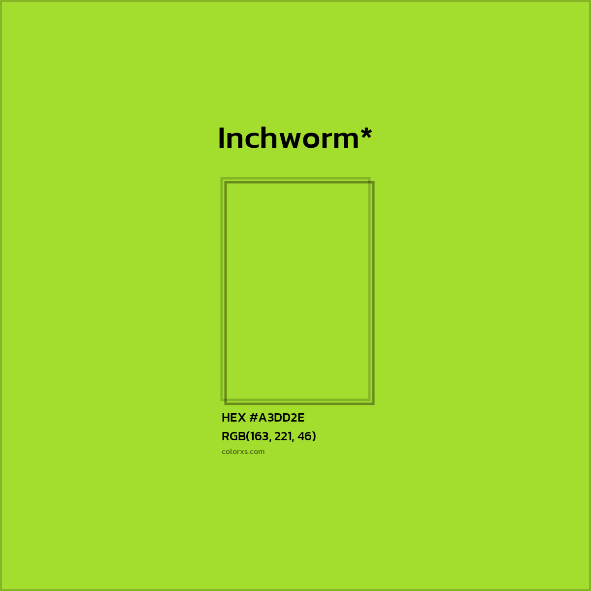 #A3DD2E hex color. RGB, RYB, CMYK, HSL, HSV codes and color conversions. Matching color names, palettes, paints.