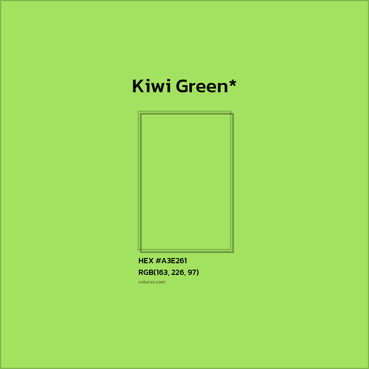 #A3E261 hex color. RGB, RYB, CMYK, HSL, HSV codes and color conversions. Matching color names, palettes, paints.