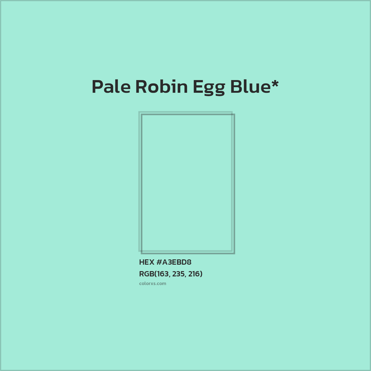 #A3EBD8 hex color. RGB, RYB, CMYK, HSL, HSV codes and color conversions. Matching color names, palettes, paints.