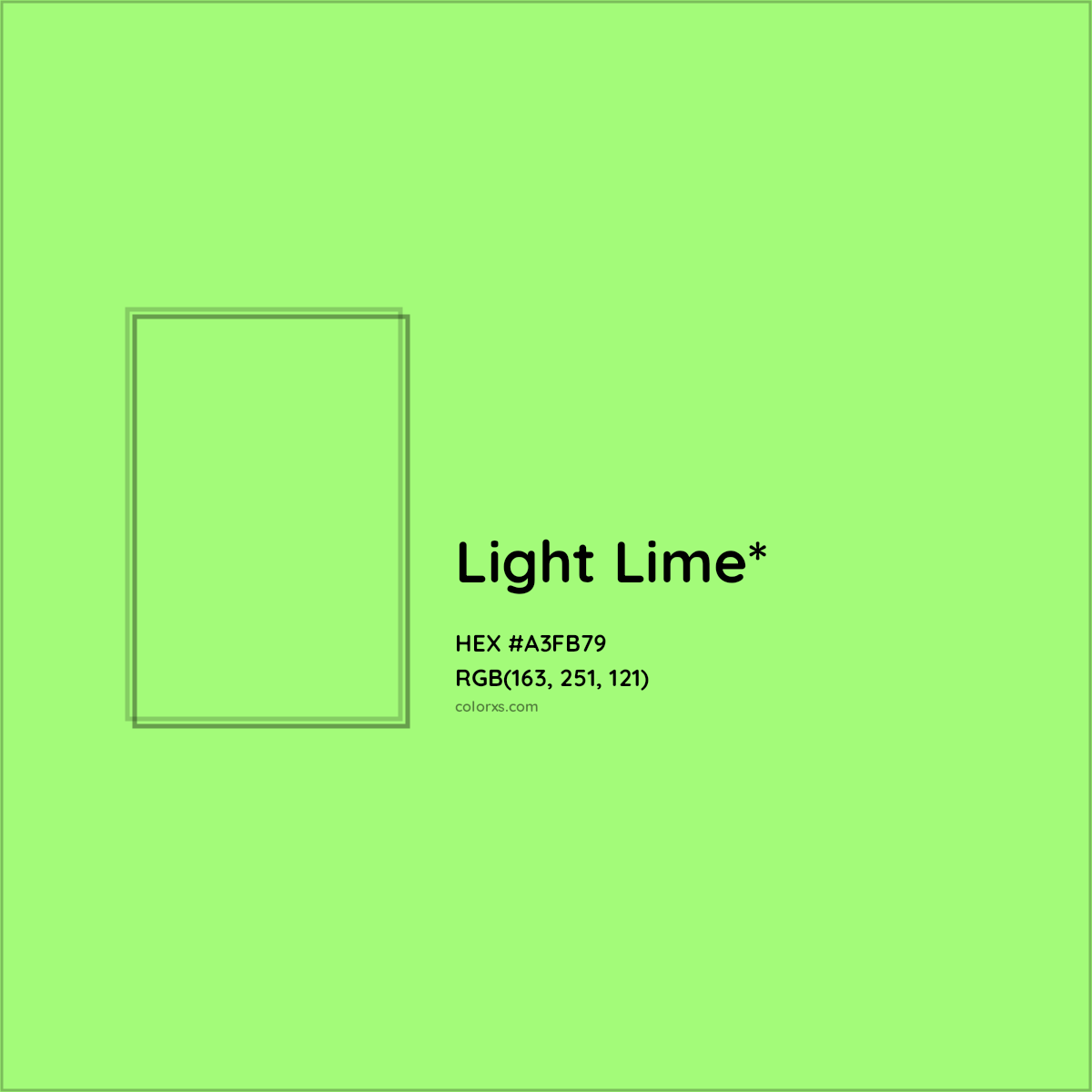 #A3FB79 hex color. RGB, RYB, CMYK, HSL, HSV codes and color conversions. Matching color names, palettes, paints.