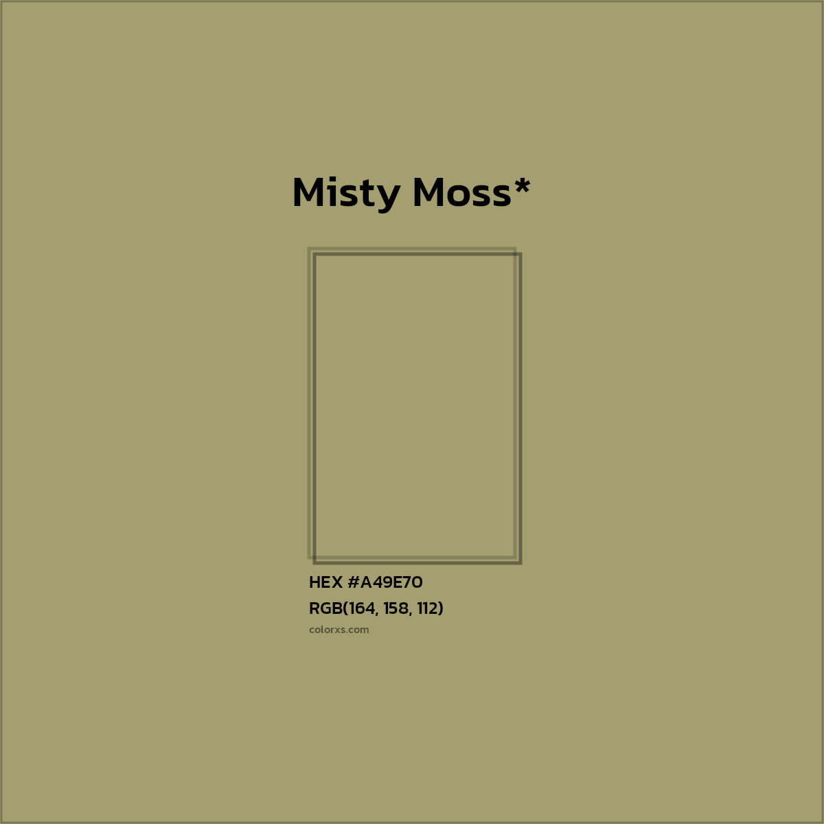 #A49E70 hex color. RGB, RYB, CMYK, HSL, HSV codes and color conversions. Matching color names, palettes, paints.