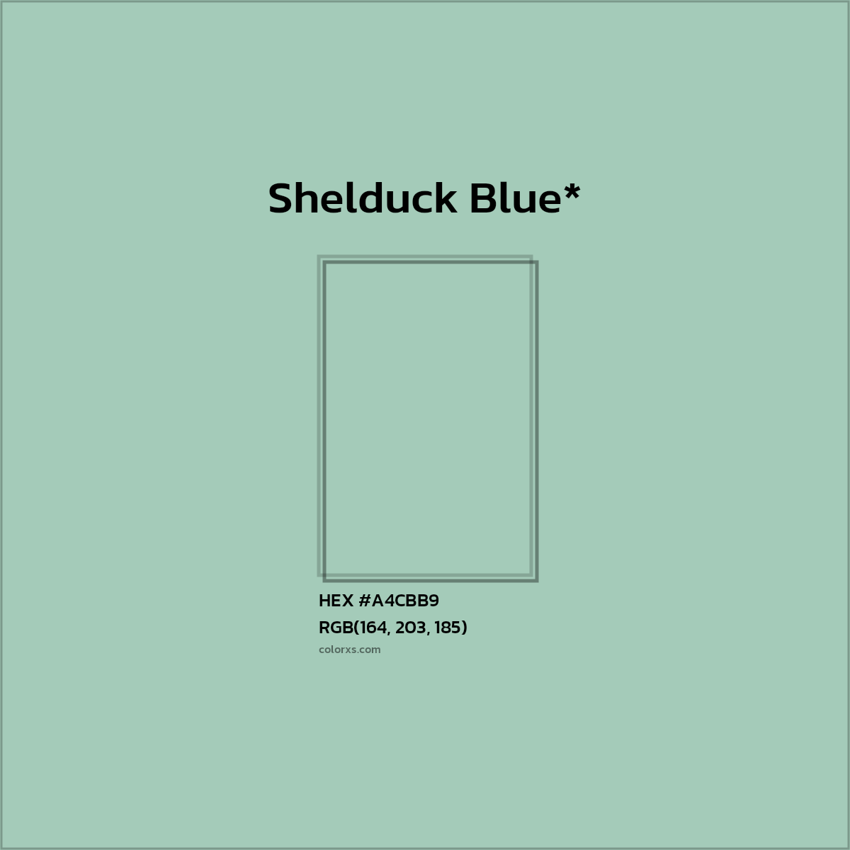#A4CBB9 hex color. RGB, RYB, CMYK, HSL, HSV codes and color conversions. Matching color names, palettes, paints.