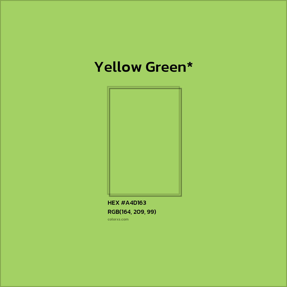 #A4D163 hex color. RGB, RYB, CMYK, HSL, HSV codes and color conversions. Matching color names, palettes, paints.