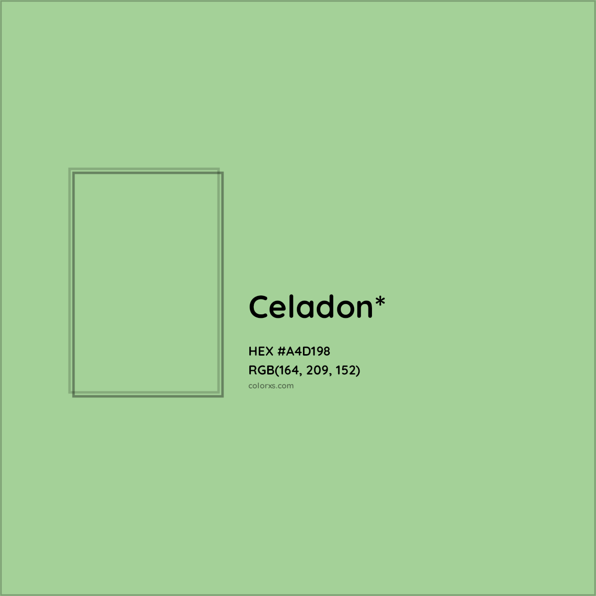 #A4D198 hex color. RGB, RYB, CMYK, HSL, HSV codes and color conversions. Matching color names, palettes, paints.