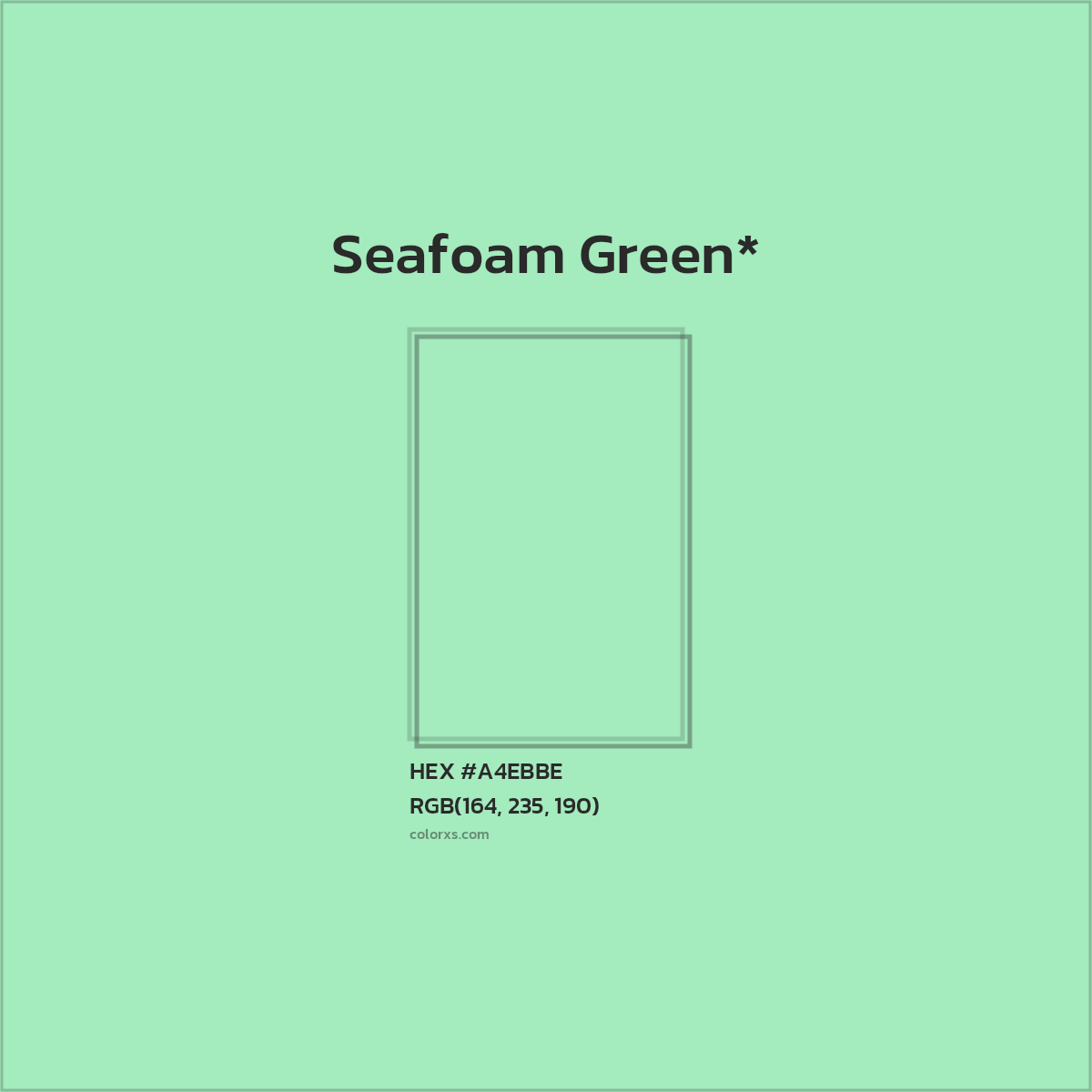 #A4EBBE hex color. RGB, RYB, CMYK, HSL, HSV codes and color conversions. Matching color names, palettes, paints.