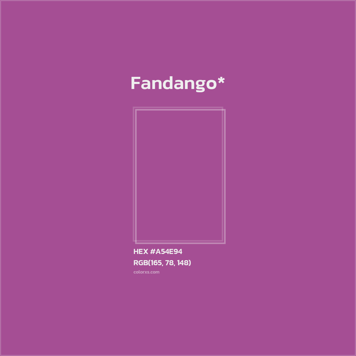 #A54E94 hex color. RGB, RYB, CMYK, HSL, HSV codes and color conversions. Matching color names, palettes, paints.