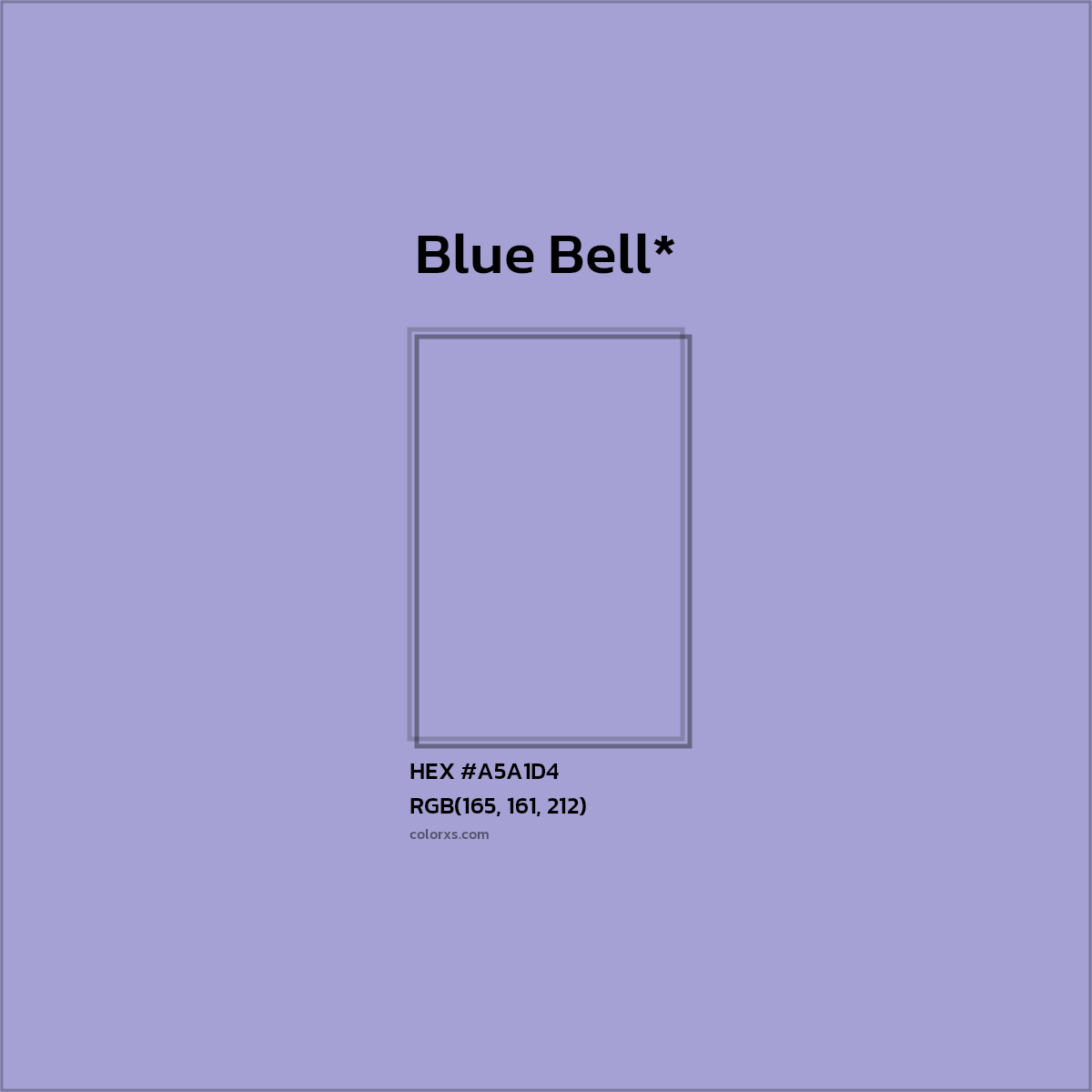 #A5A1D4 hex color. RGB, RYB, CMYK, HSL, HSV codes and color conversions. Matching color names, palettes, paints.