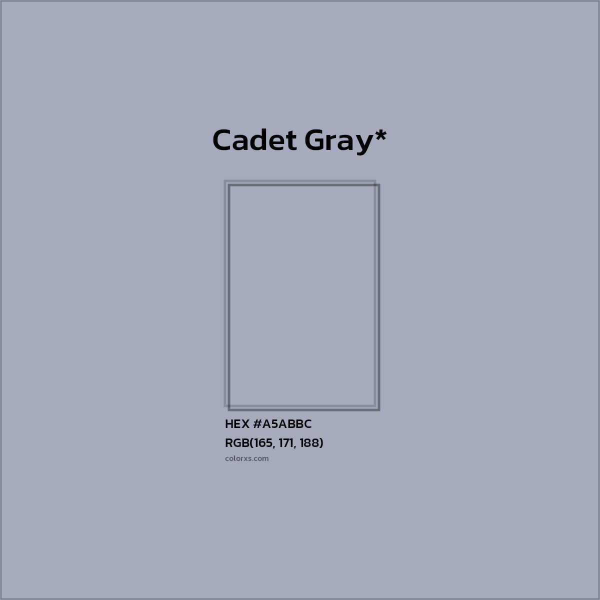 #A5ABBC hex color. RGB, RYB, CMYK, HSL, HSV codes and color conversions. Matching color names, palettes, paints.