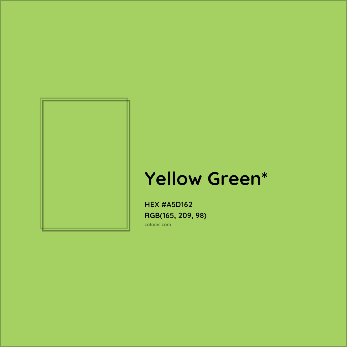 #A5D162 hex color. RGB, RYB, CMYK, HSL, HSV codes and color conversions. Matching color names, palettes, paints.
