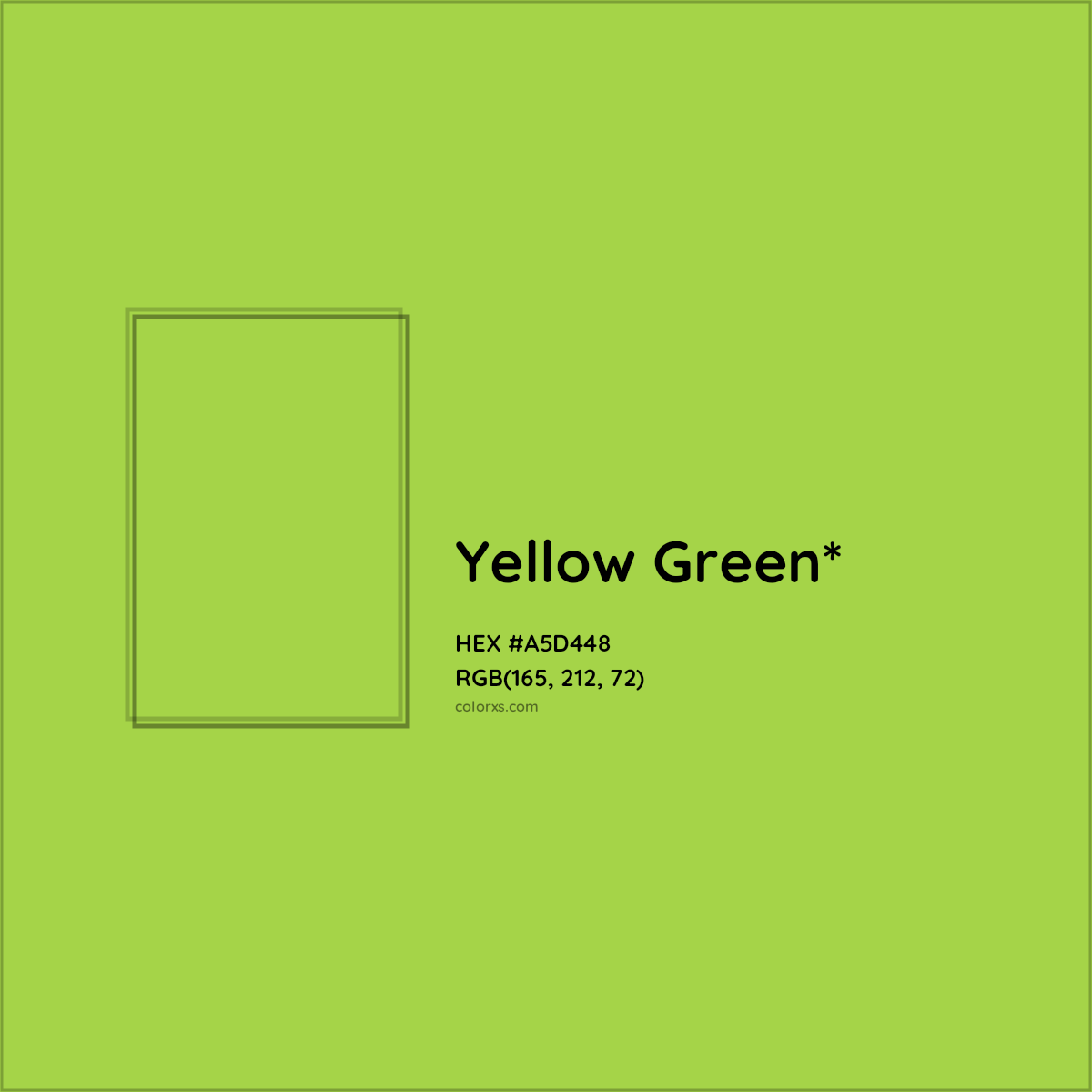 #A5D448 hex color. RGB, RYB, CMYK, HSL, HSV codes and color conversions. Matching color names, palettes, paints.