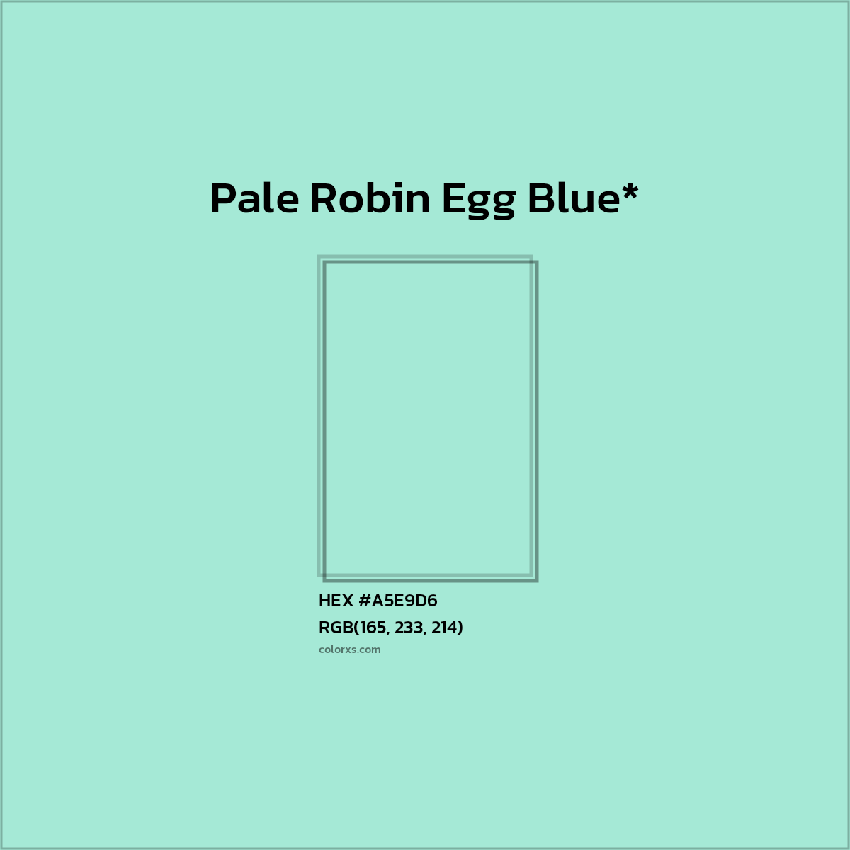 #A5E9D6 hex color. RGB, RYB, CMYK, HSL, HSV codes and color conversions. Matching color names, palettes, paints.