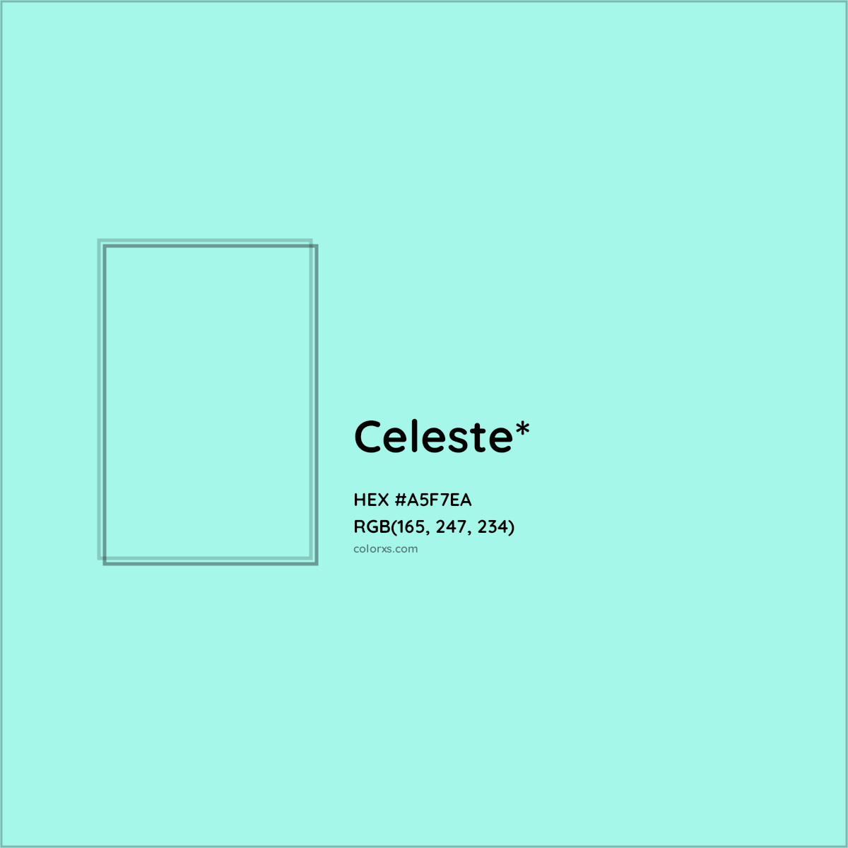 #A5F7EA hex color. RGB, RYB, CMYK, HSL, HSV codes and color conversions. Matching color names, palettes, paints.